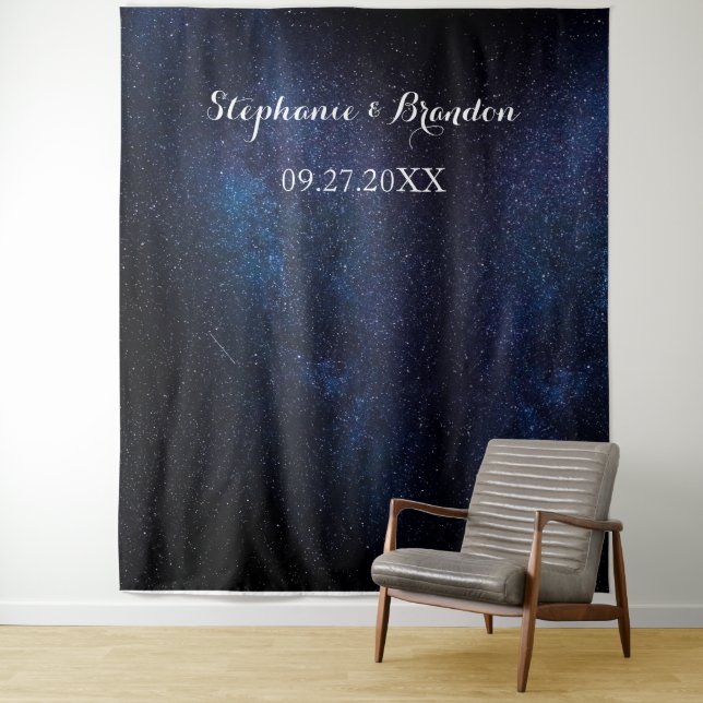 Tenture Galaxy Space Nebula Cosmos Mariage Photo Booth (En situation)
