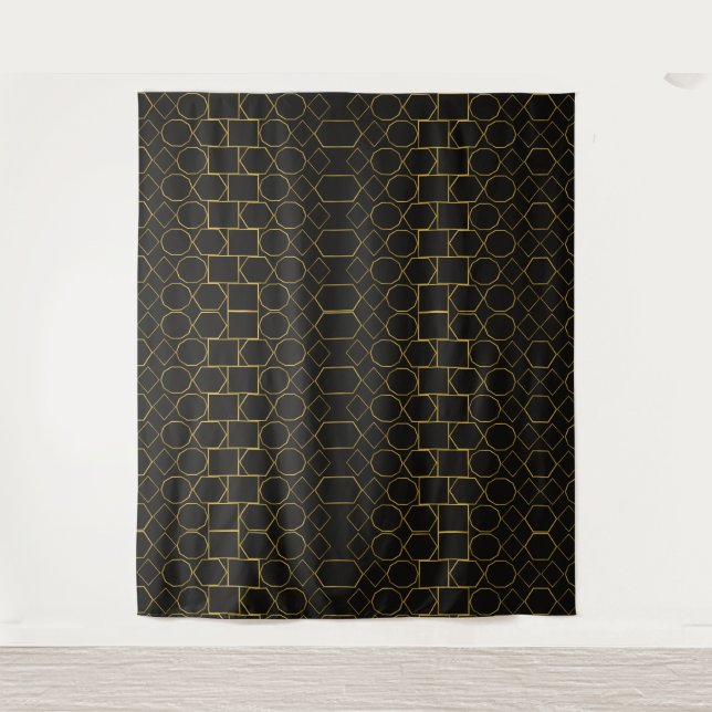 Tenture Galmourous Golden Geometric pattern (Devant)
