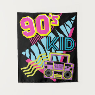 Tenture Gamin des années 90 Boombox Nostalgie des années 1