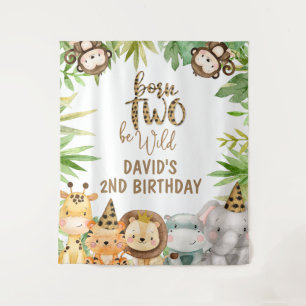 Tenture Garçons Safari Animaux Deux Sauvage Anniversaire G