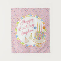 Gâteau d'anniversaire Rose Cue le Confetti