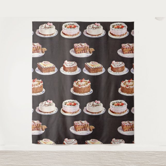 Tenture Gâteaux Fantaisie Vintage Boulangerie Cuisine Anni (Devant)