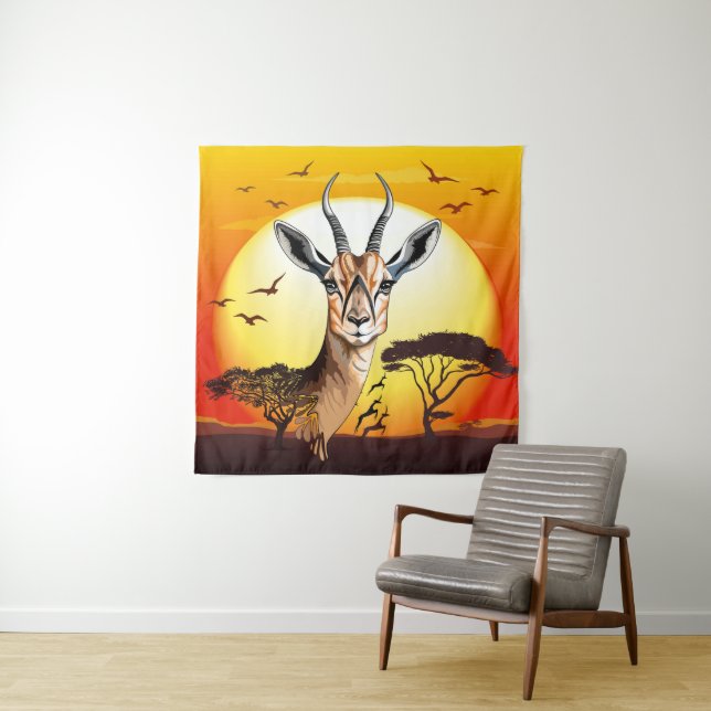 Tenture Gazelle Antelope africaine animal sauvage (En situation)