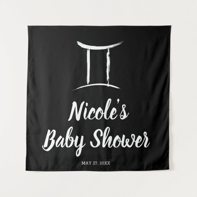 Tenture Gemini Astrologie Zodiac Signalétique (Devant)