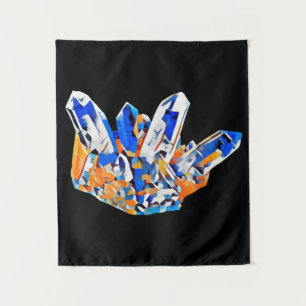 Tenture Gems de cristal bleu orange Roches Art abstrait