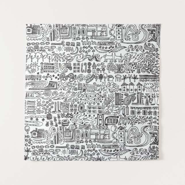 Tenture Geo design abstrait motif. (Devant)