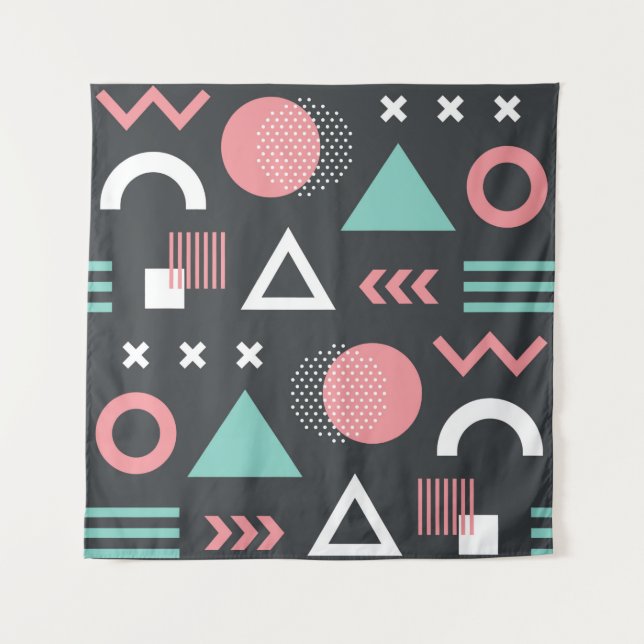 Tenture Geometric figures seamless pattern design. vintage (Devant)