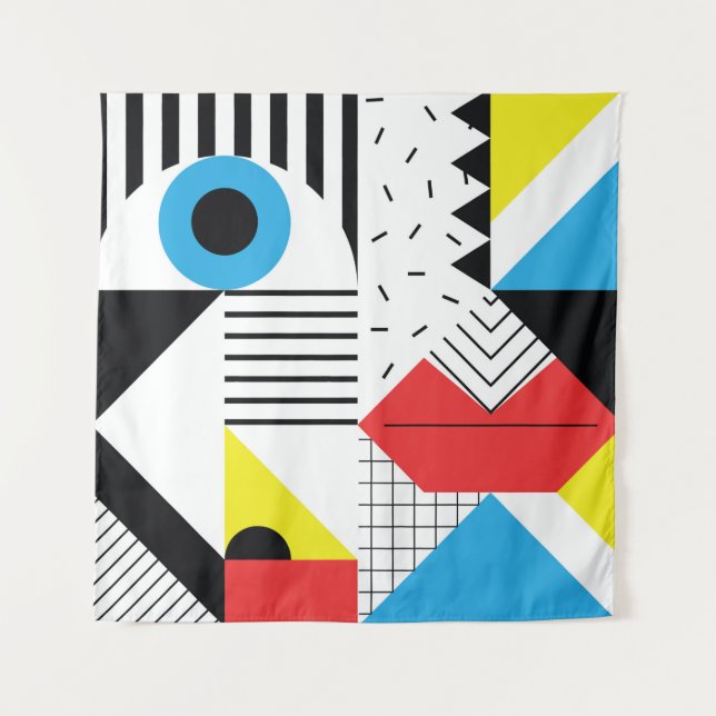 Tenture Geometric seamless pattern with abstract shapes (Devant)