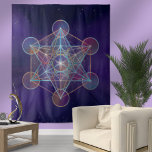 Tenture Géométrie sacrée du cube de Metatron<br><div class="desc">Cube de Metatron Géométrie sacrée Le Cube de Metatron est un symbole qui est censé représenter le voyage de l'énergie dans l'univers, et de l'équilibre dans l'univers. Il est composé de tous les Solides Platoniques, mais il y a aussi treize cercles en lui pour représenter les treize archanges (avec le...</div>