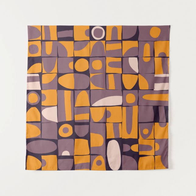 Tenture Géométrique à faible pente : Motif de formes Vinta (Devant)