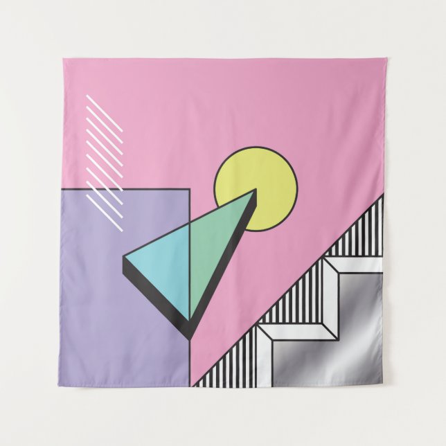 Tenture Géométrique postmoderne : composition Abstraite (Devant)