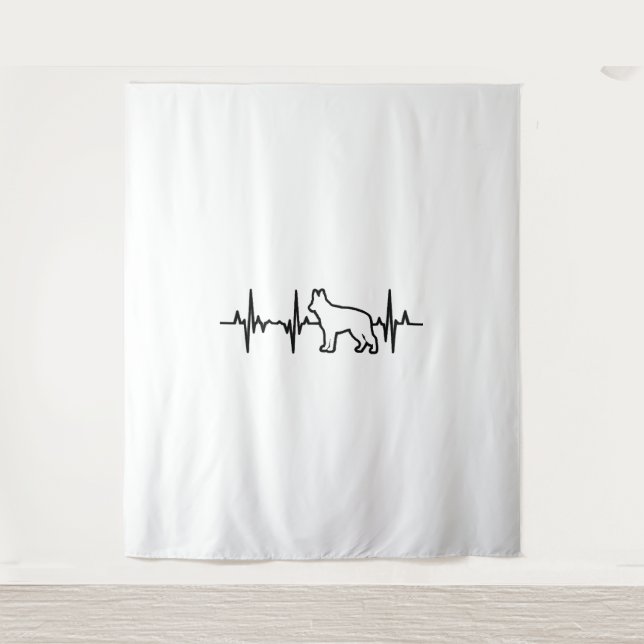 Tenture German Shepherd Heartbeat (Devant)