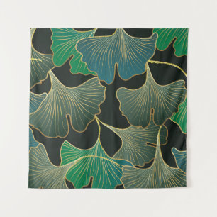 Tenture Ginkgo or luxueux, art vintage.