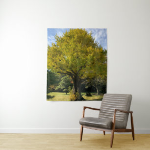Tenture Ginkgo Tree of Golden Yellow