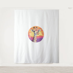 Tenture Girafe Avec Sunset Safari Vibes Art