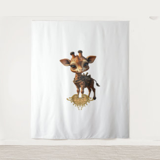Tenture Girafe bébé en steampunk-dessin de style classique