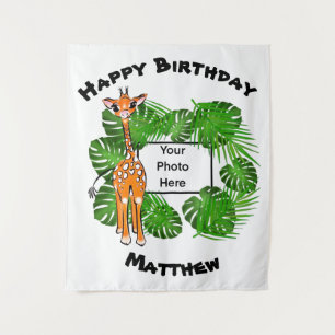 Tenture Girafe de safari d'anniversaire mignonne forêt