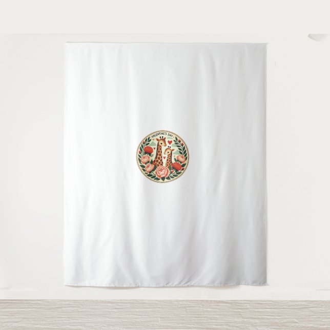 Tenture Giraffe Couple Illustration Giraffe Amateurs (Devant)