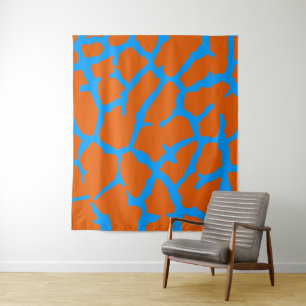 Tenture Giraffe Imprimer Cyan orange