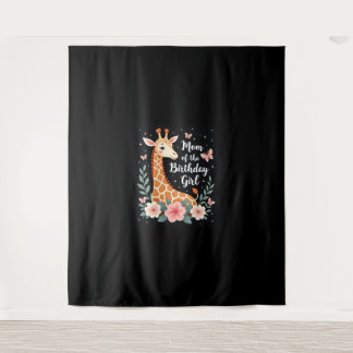 Tenture Giraffe Maman de l'Anniversaire fille jumelée fami