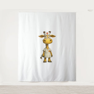 Tenture Giraffe Nurse Cartoon - Héros de soins de santé lu
