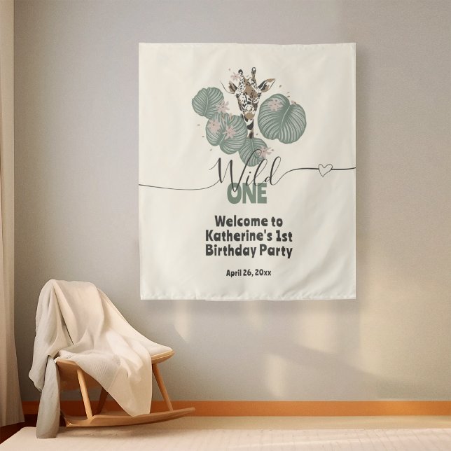Tenture Giraffe Wild One Animal Anniversaire (Créateur téléchargé)
