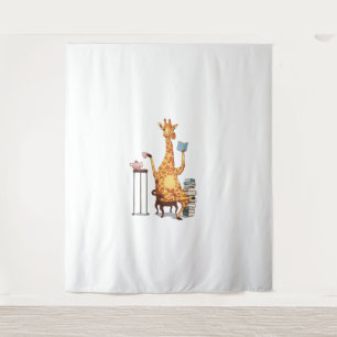 Tenture Giraffes, livres et cadeaux de thé