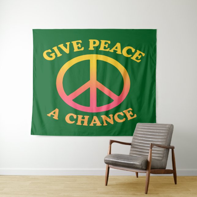 Tenture 'Give Peace a Chance' Tapestry (En situation (horizontale))