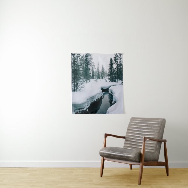 Tenture Glace et neige | Flux dans un paysage hivernal enn (En situation)