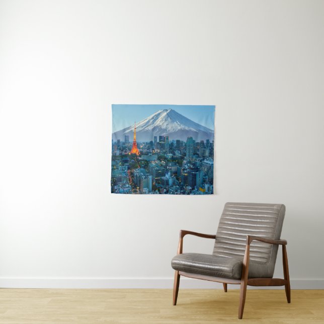 Tenture Glace et neige | Mt. Fuji et Tokyo Skyline (En situation (horizontale))