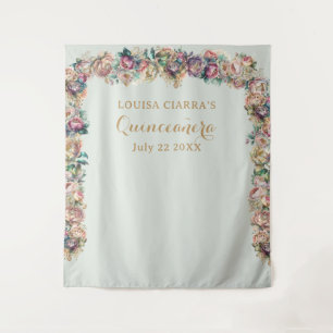 Tenture Glamour Or Éperche Peony Quinceanera