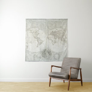 Tenture Globe Terraqueous par Samuel Dunn   1787