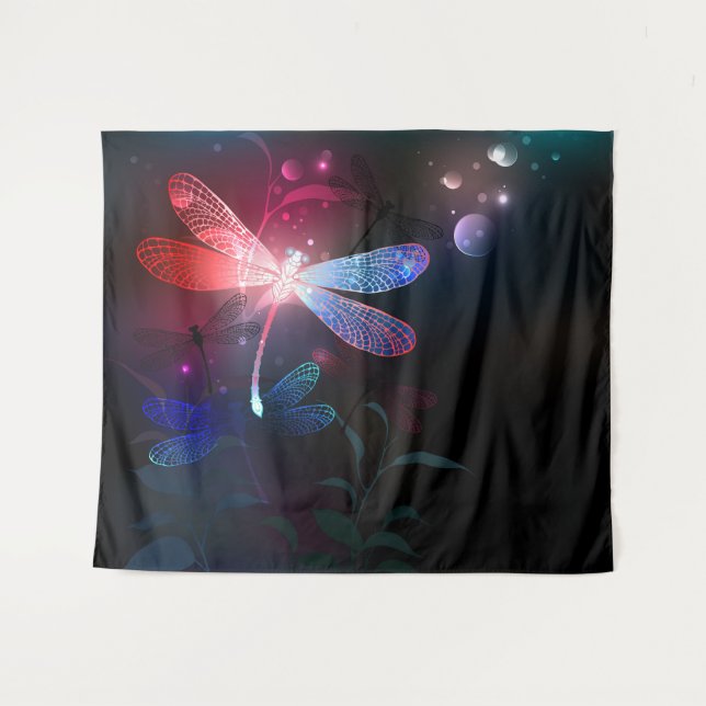 Tenture Glowing red dragonfly (Devant (Horizontal))