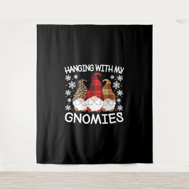Tenture Gnome De Noël Qui S'Accroche Avec Mes Gnomies (Devant)