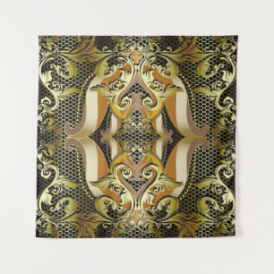 Tenture Gold Baroque luxe 3d vintage sans couture motif. L