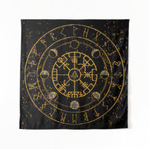 Gold Energy Norse Runes Altar Cloth - Tarot Cloth