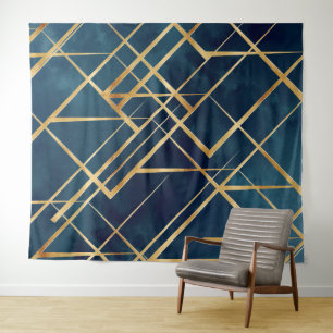 Tenture Gold Geometric Blue Design