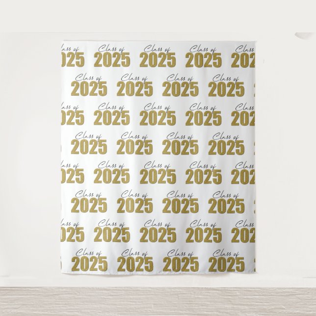 Tenture Gold Glitter Class of 2025 Photo Backdrop (Devant)