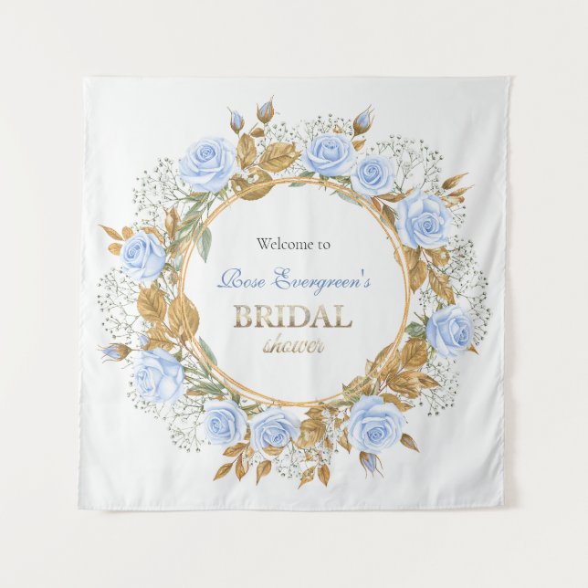 Tenture Gold-Kissed Blue Rose Bridal (Devant)