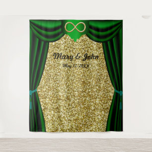 Tenture Gold Parties scintillant Gold Infinity Rideau vert