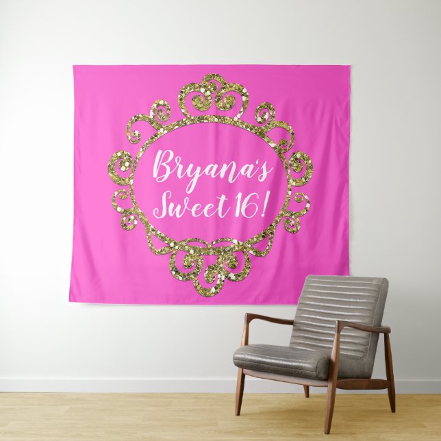 Tenture Gold Parties scintillant N'IMPORTE QUELLE COULEUR  (En situation (horizontale))