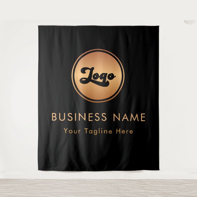Tenture Gold Small Business Company Logo Black Backdrop (Devant)