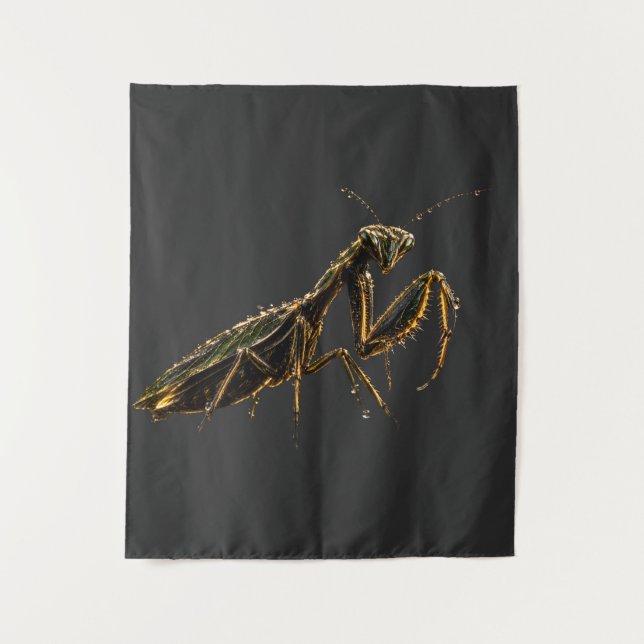 Tenture Golden Praying Mantis Black & Gold (Devant)