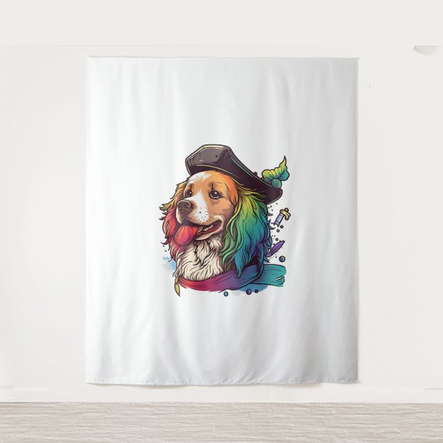 Tenture Golden Retriever Chien Pirate (Devant)