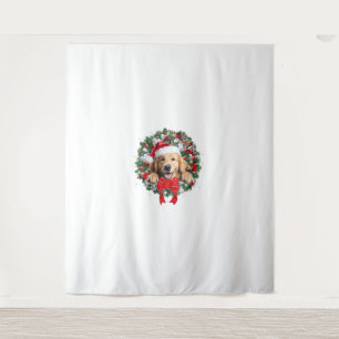 Tenture Golden Retriever décoration de couronne Noël Noël