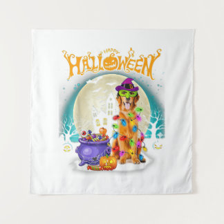 Tenture Golden Retriever Witch Costumes Halloween Lights
