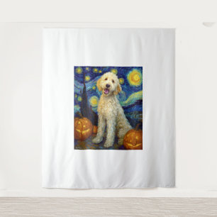 Tenture Goldendoodle Chien Mignon Halloween Jack O Lantern