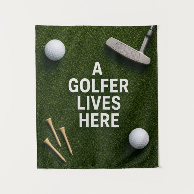 Tenture Golfeur aime ici (Devant)