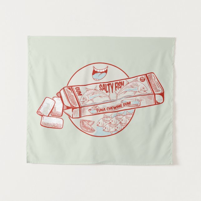 Tenture Gomme à mâcher drôle thon goût de poisson (Devant (Horizontal))