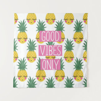 Tenture Good Vibes Pineapples Motif d'été